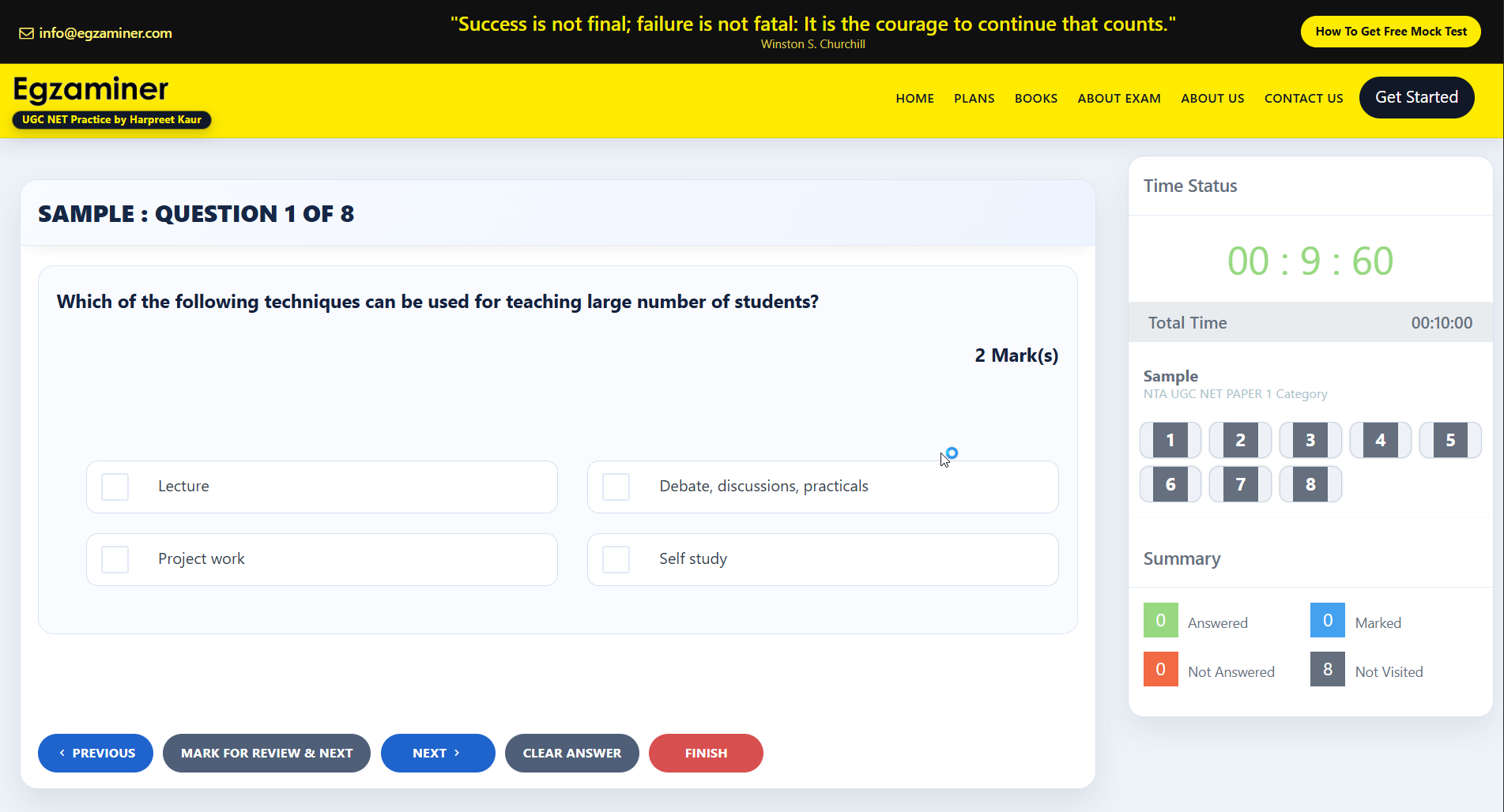 Structured learning and quizzes